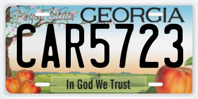 GA license plate CAR5723