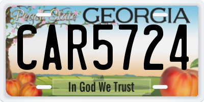 GA license plate CAR5724