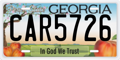 GA license plate CAR5726