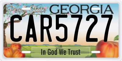 GA license plate CAR5727