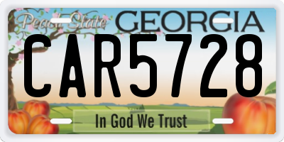 GA license plate CAR5728