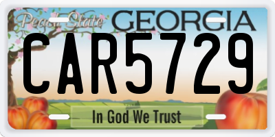 GA license plate CAR5729