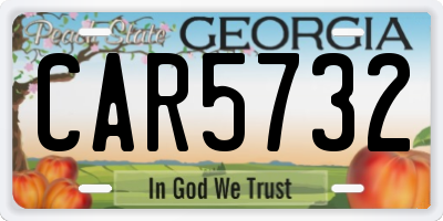 GA license plate CAR5732