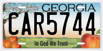 GA license plate CAR5744
