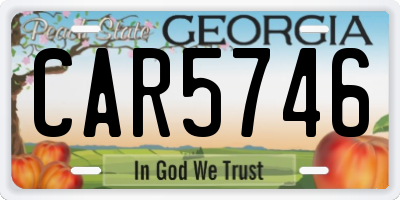 GA license plate CAR5746