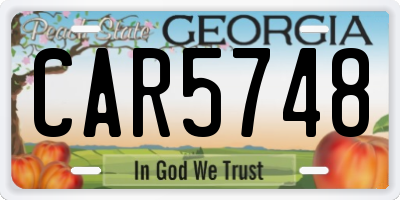 GA license plate CAR5748