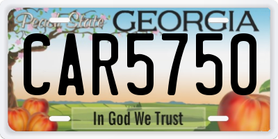 GA license plate CAR5750