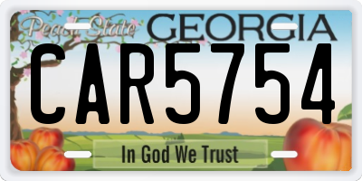 GA license plate CAR5754