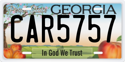 GA license plate CAR5757