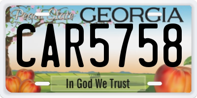 GA license plate CAR5758