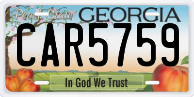 GA license plate CAR5759