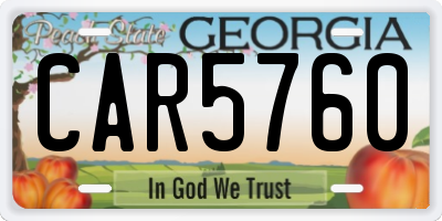 GA license plate CAR5760