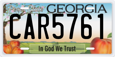 GA license plate CAR5761