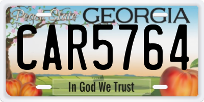 GA license plate CAR5764