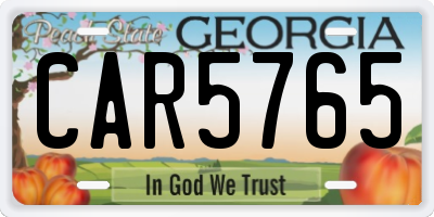 GA license plate CAR5765