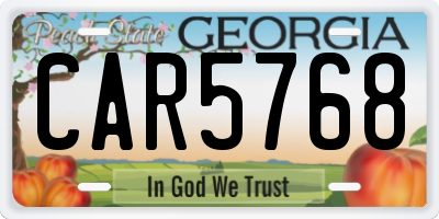 GA license plate CAR5768