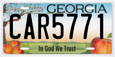 GA license plate CAR5771