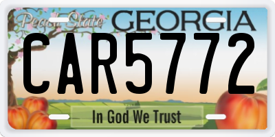 GA license plate CAR5772