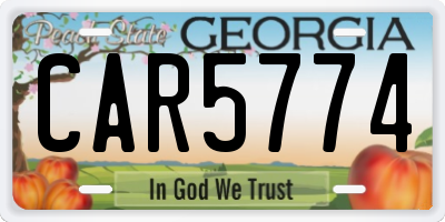 GA license plate CAR5774