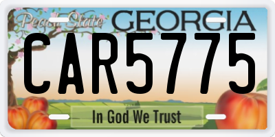 GA license plate CAR5775