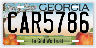 GA license plate CAR5786