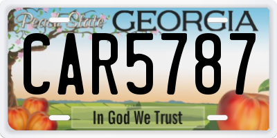 GA license plate CAR5787