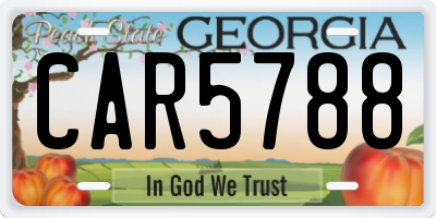 GA license plate CAR5788