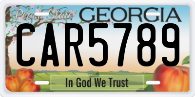 GA license plate CAR5789