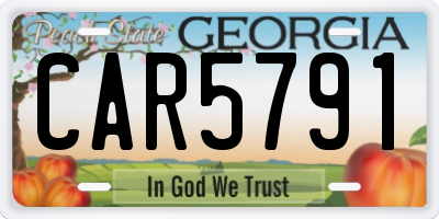 GA license plate CAR5791