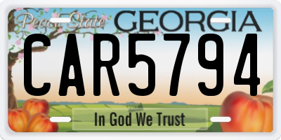 GA license plate CAR5794