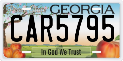 GA license plate CAR5795