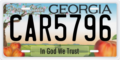 GA license plate CAR5796