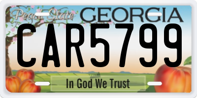 GA license plate CAR5799