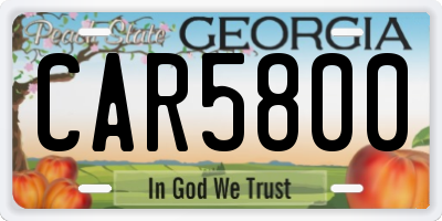 GA license plate CAR5800