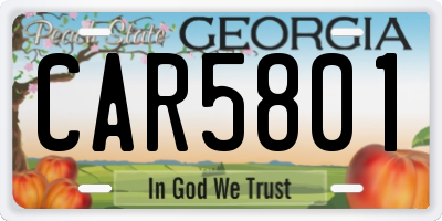 GA license plate CAR5801