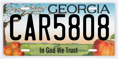 GA license plate CAR5808