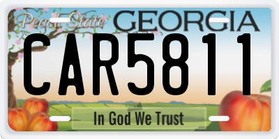 GA license plate CAR5811