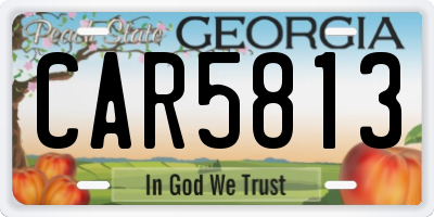 GA license plate CAR5813