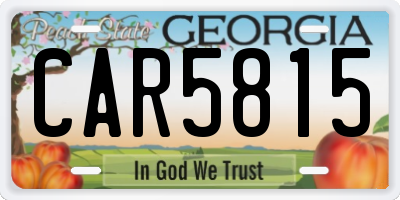 GA license plate CAR5815