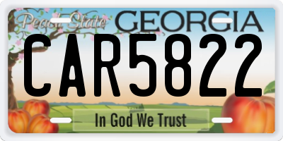 GA license plate CAR5822