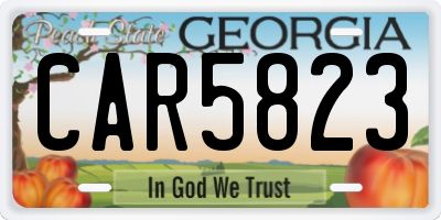 GA license plate CAR5823