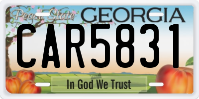 GA license plate CAR5831