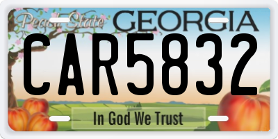 GA license plate CAR5832