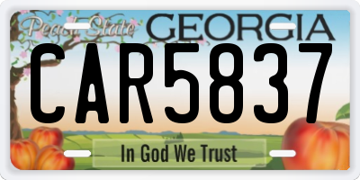 GA license plate CAR5837