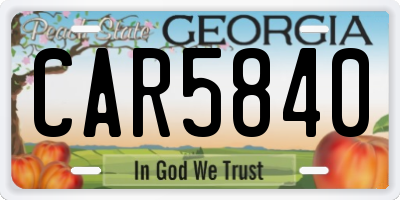 GA license plate CAR5840