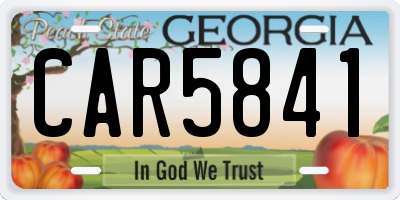 GA license plate CAR5841