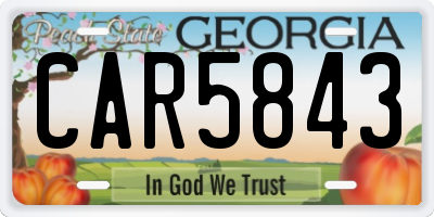 GA license plate CAR5843