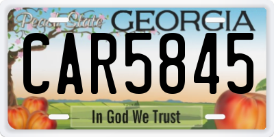 GA license plate CAR5845