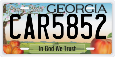 GA license plate CAR5852