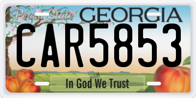 GA license plate CAR5853